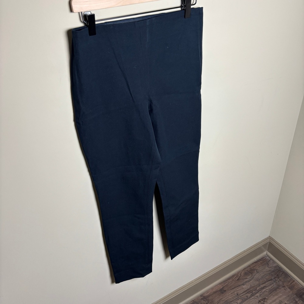 COS Navy Blue High Waisted Stretch Side Zip Ankle Work Trouser Pants Womens 8 US - Picture 4 of 9